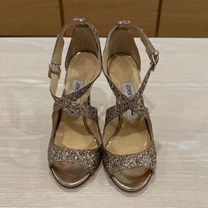 Jimmy Choo - Emily 100 Ballet Pink Glitter - Size 35.5
